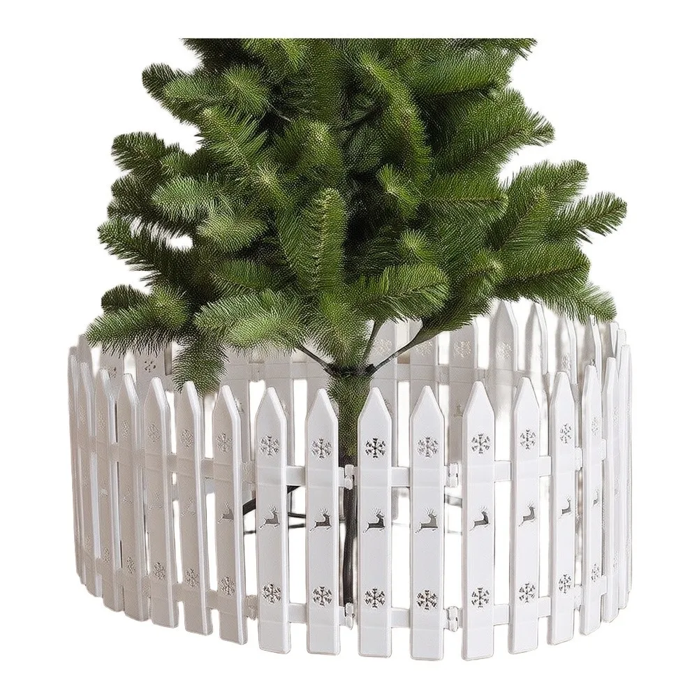 Plastic For Lawn Border Fence 40 pcs for Christmas Tree Area White 11x30cm Garden Yard Holiday Decor Snap Together