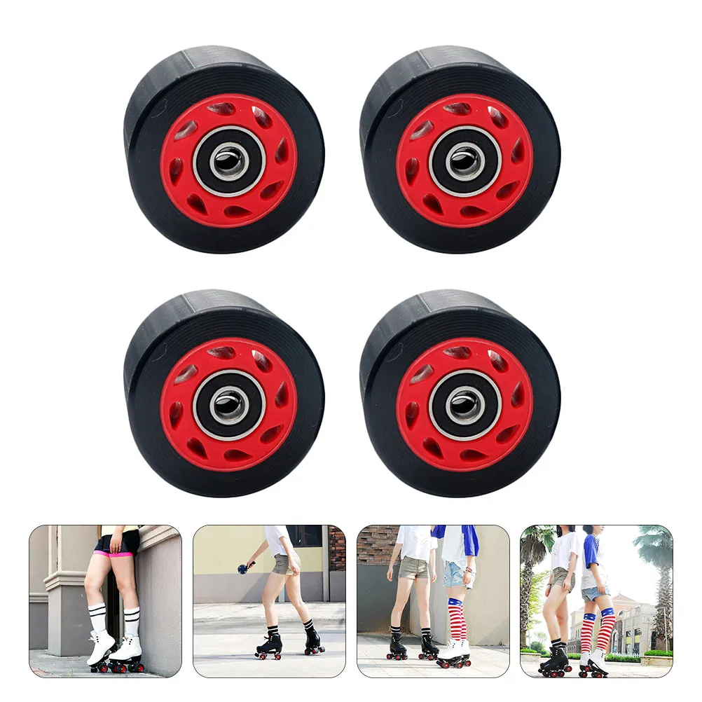 1-セット二列ローラースケートホイール-95a-硬度-pu-耐摩耗性屋外スケートホイールコンクリートアスファルト道路用