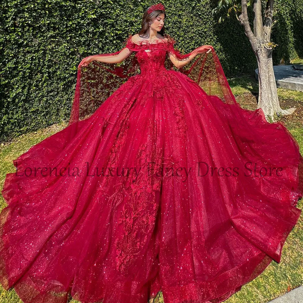 Red Quinceanera Dresses Exquisite Off Shoulder 2024 Mexican Sweet 15 16 3D Flowers Applique Beading Formal Vestidos XV Años