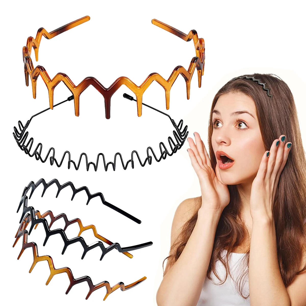 New Hairband Comb with Serrated Edges, Hairband with Notches, Hair Hoop for Women, Men, Girls, Party, Birthday Gift, Repair Broken DIY Hair