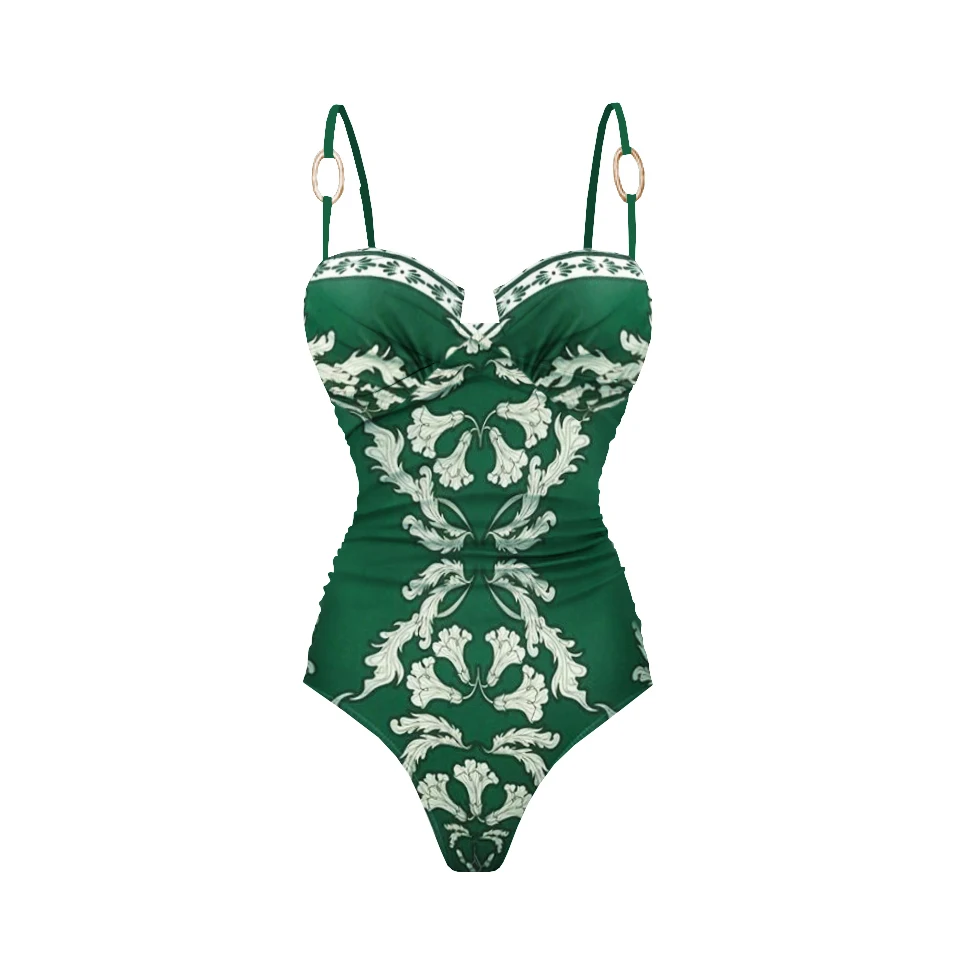 Nuovo 2 pezzi costume da bagno a V profondo donna costumi da bagno sexy con gonna lunga bikini floreale push up biquini costume da bagno femminile beachwear cover up