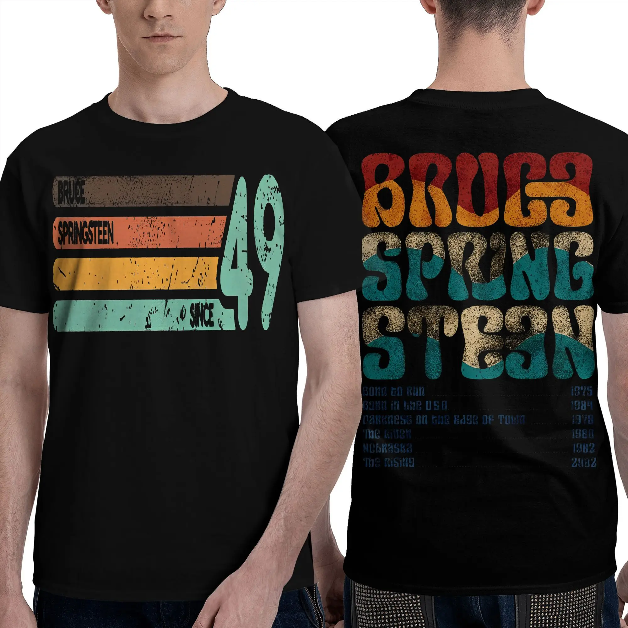 Bruce Springsteens   T-Shirt Mens   Vintage  Y2K Funny 100 Cotton T Shirts Summer Breathable Popular Tees Casual Oversize Tops