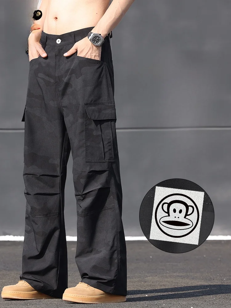 

Мужские рабочие брюки Paul Frank American Style, свободного кроя, осенние, прямые, повседневные, широкие, модные, молодежные