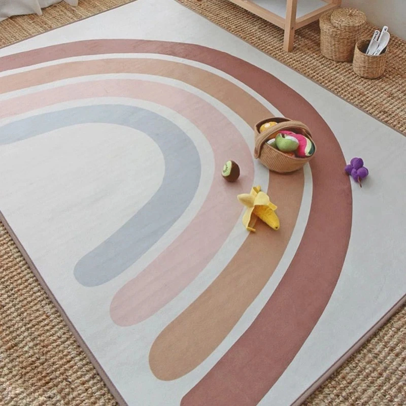 Rainbow Baby Crawling Rugs Children\'s Room Floor Mat Decoration Carpet for Living Room Home Large Area Rug Non-slip Lounge Mat