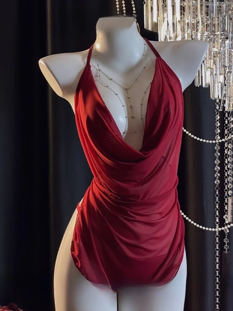 

Pure Desire Temptation Lace Robe Set with See-through Mesh Sleeping Dress,Sexy Tied Belly Band Pajamas Women,Romantic Nightwear