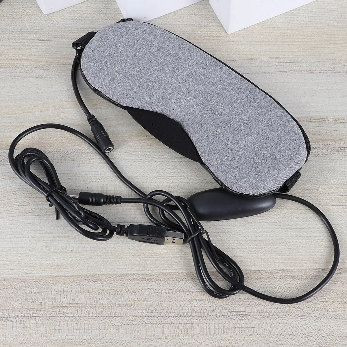 USB Steam Eye Mask Grey Hot Cold Therapy Sleep Mask for Deep Relaxation Light Blocking Travel Office Rechargeable 30Min Auto Off