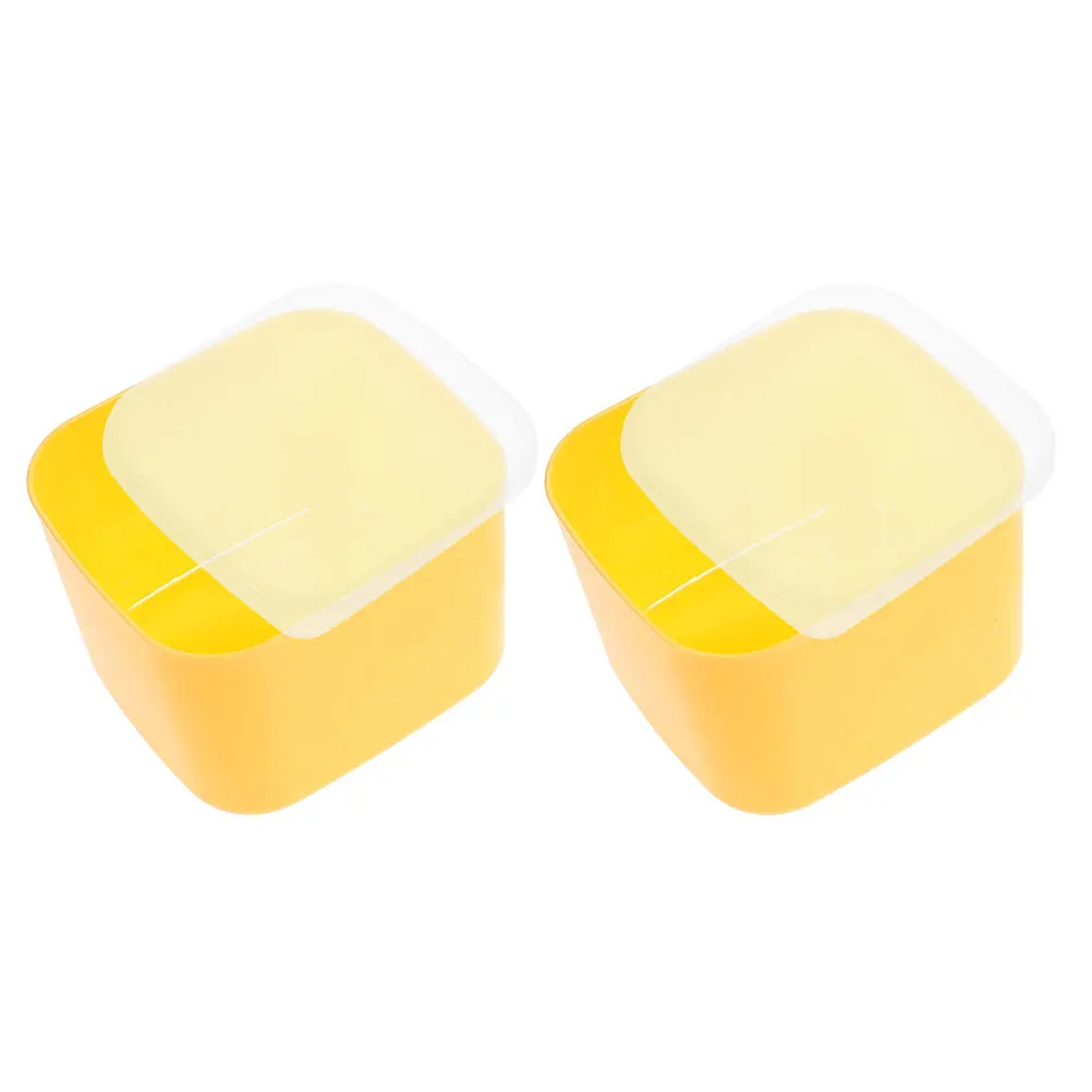 

2pcs Cheese Storage Boxes Fresh Keeping Containers For Sliced Cheese Butter Fridge Use Reusable Pp Pe Material Household