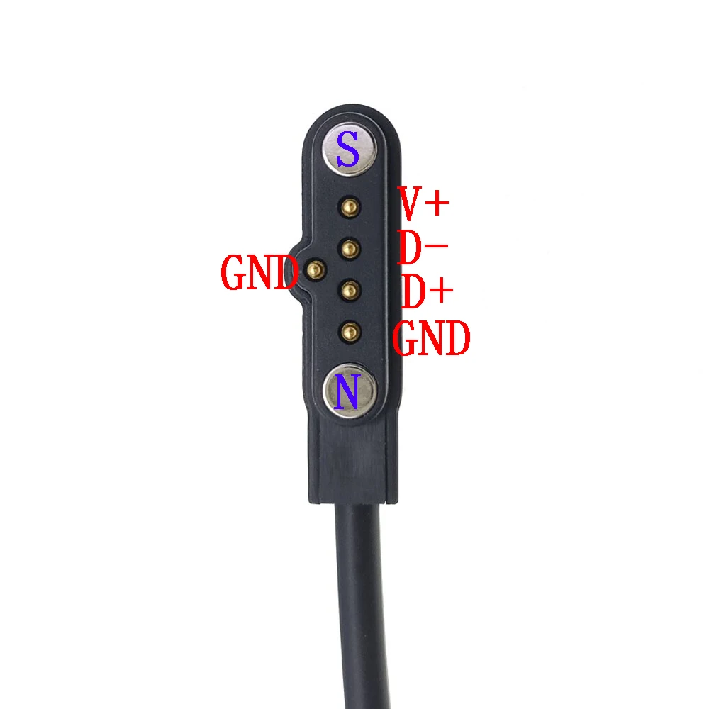 

Магнитный кабель Pogo для детских умных часов, 2 шт., 5 контактов, разъем USB 2,54 мм, кабель для A20 A20S TD05 V6G Magnetic