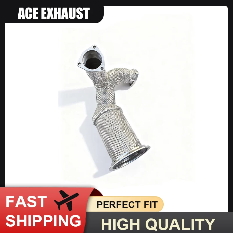 

ACE Suitable for Audi S4 B9 S5 3.0T Exhuast Downpipe with Heat Shield High Quality SUS304 Exhaust Pipe Lossless Installation