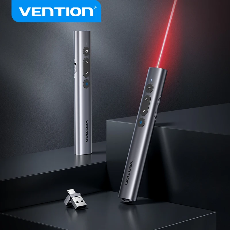 مؤشر ليزر مقدم لاسلكي من Vention لأجهزة Macbook أندرويد 100 متر 2.4 جيجا هرتز قلم PPT عرض من النوع C لمؤشر USB لجهاز العرض