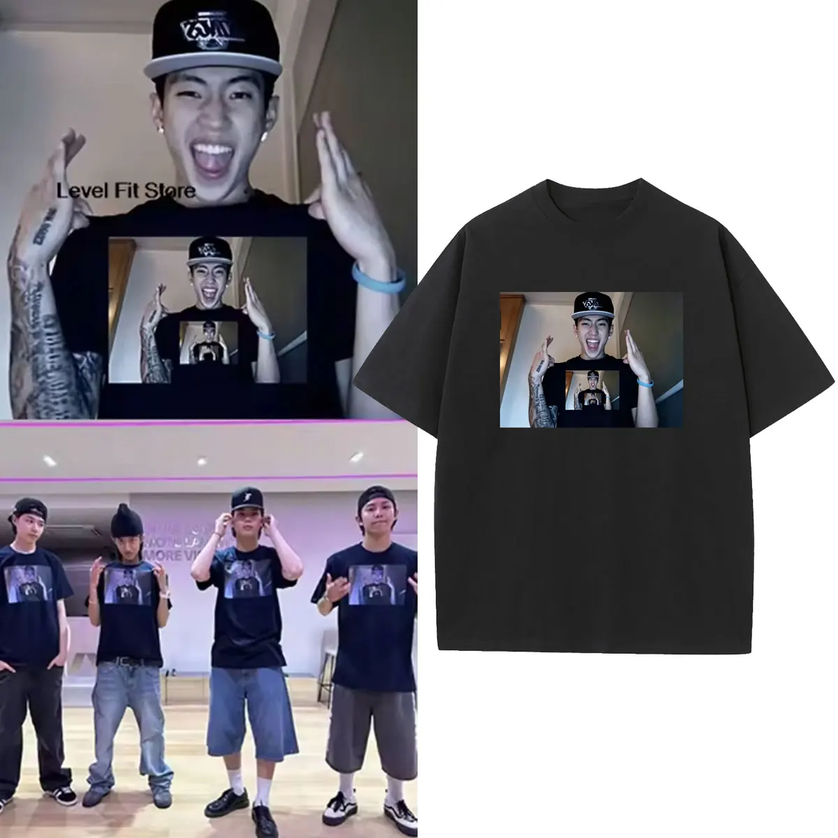Korean Band Lngshot Jay Park Same Style T-shirt Men Women Kpop Fashion Trend T Shirt Men's Cotton Oversized Crewneck T-shirts