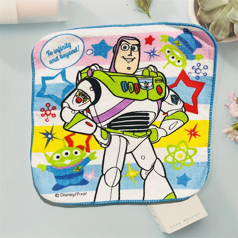 Disney Toy Story Buzz Lightyear Boy Cartoon Cotton asciugamano piccolo asciugamano Saliva asciugamano fazzoletto 20x20cm