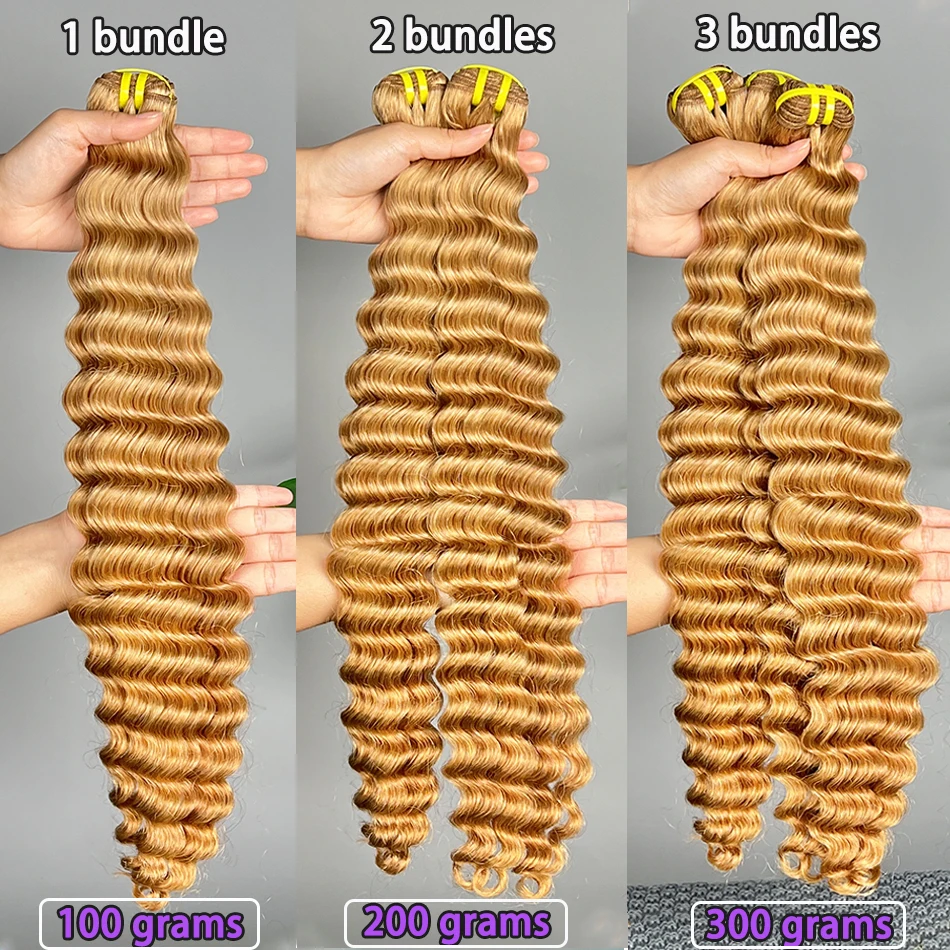 # 27 لون موجة عميقة حزم الشعر البشري لحمة مزدوجة 18-26 بوصة نسج على شكل شعر فيتنامي ملحقات 100% شعر عذراء خام للنساء