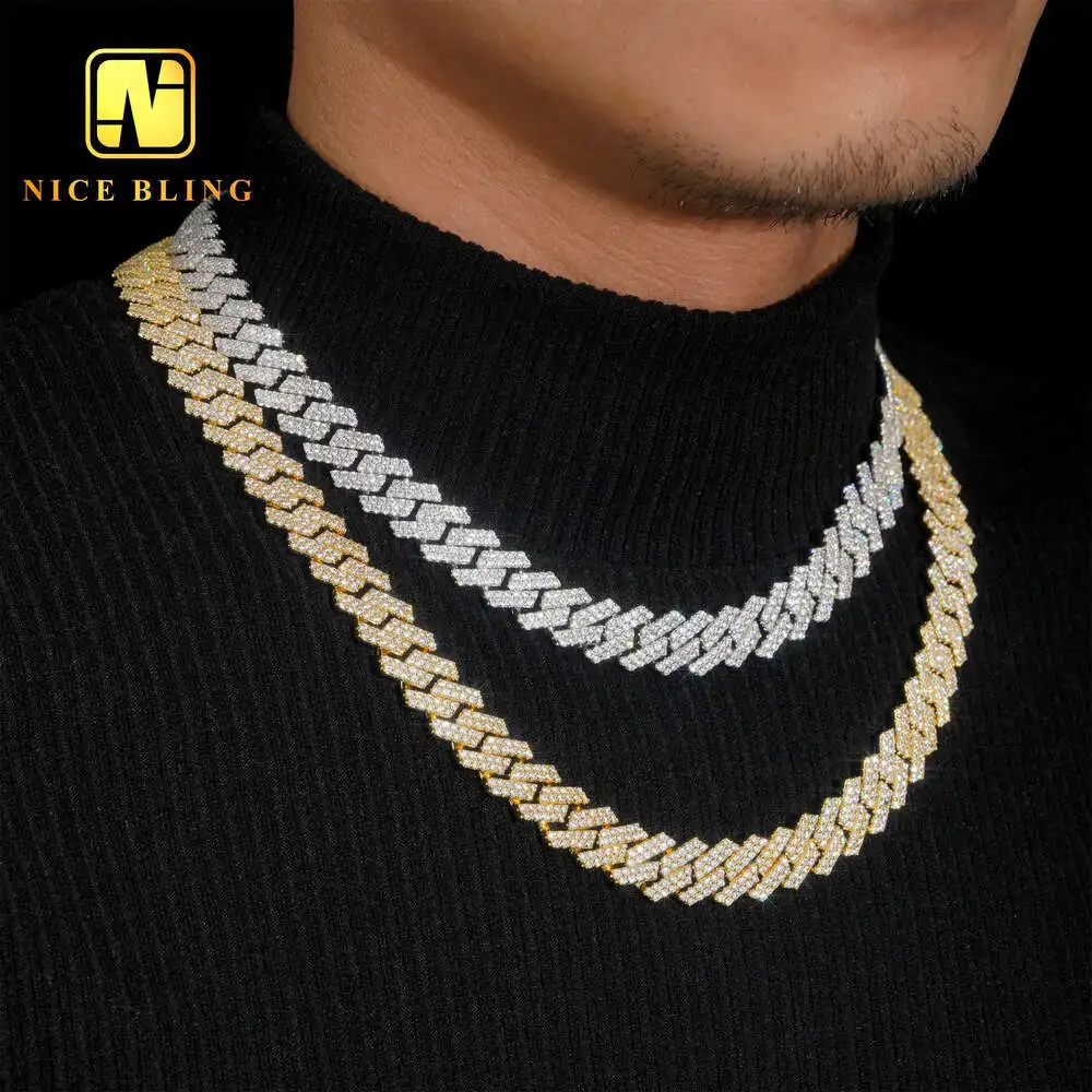 13mm Iced Out Miami Cuban Link Chain Men Wholesale Brass Cuban Necklace Bracelets 5a Cubic Zirconia Hip Hop Chains