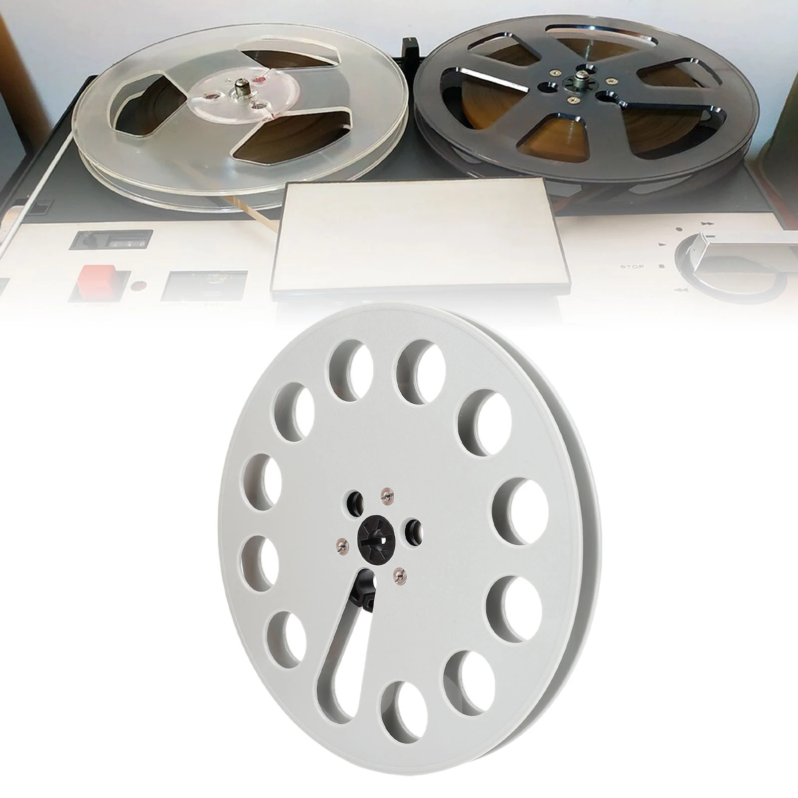1/4 7 Inch Empty Tape Reel Easy To Install Sturdy Recording Takeup Reel 12 Hole Lightweight Rustproof for Erasing
