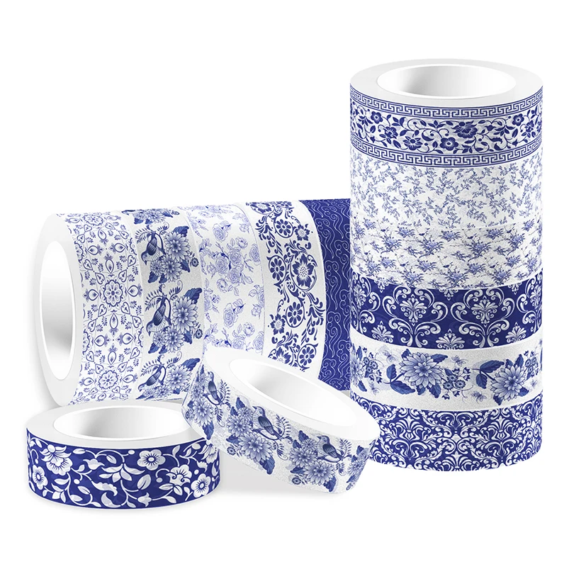 Imagem -04 - Chinaware Washi Fita Diário Decoração Cinta Adesivo Suprimentos Estacionários Fita Adesiva Scrapbooking 5m 12 Pcs