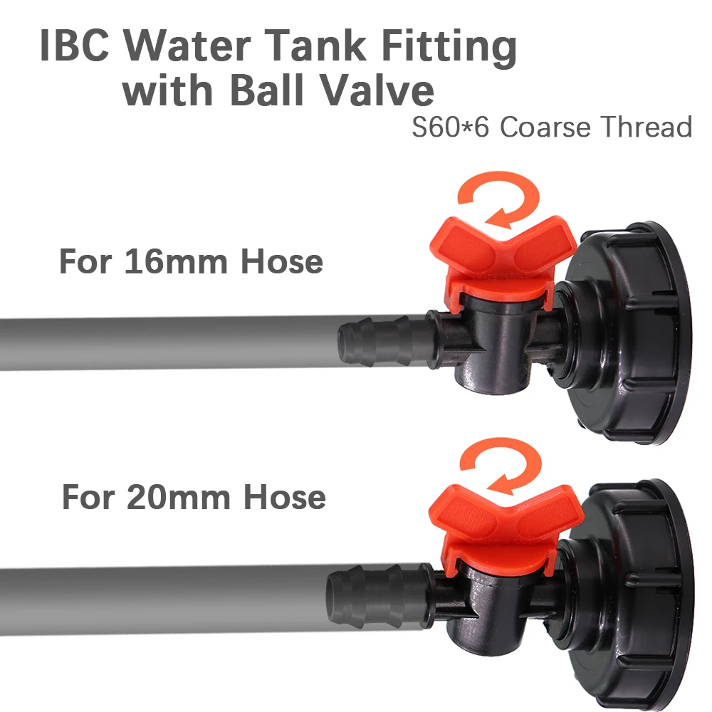 New Arrival 12style 1/2'' 3/4'' 16mm IBC Tank Accessory S60 Coarse Thread Garden Home Irrigation Faucet Ball Valve Hose Coupling