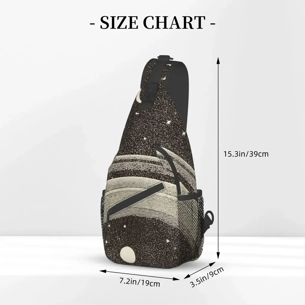 Saturn's Rings Stars Moon Crossbody Chest Bags Pockets Travel Pack Messenger Sports Teens Shoulder Bag Unisex