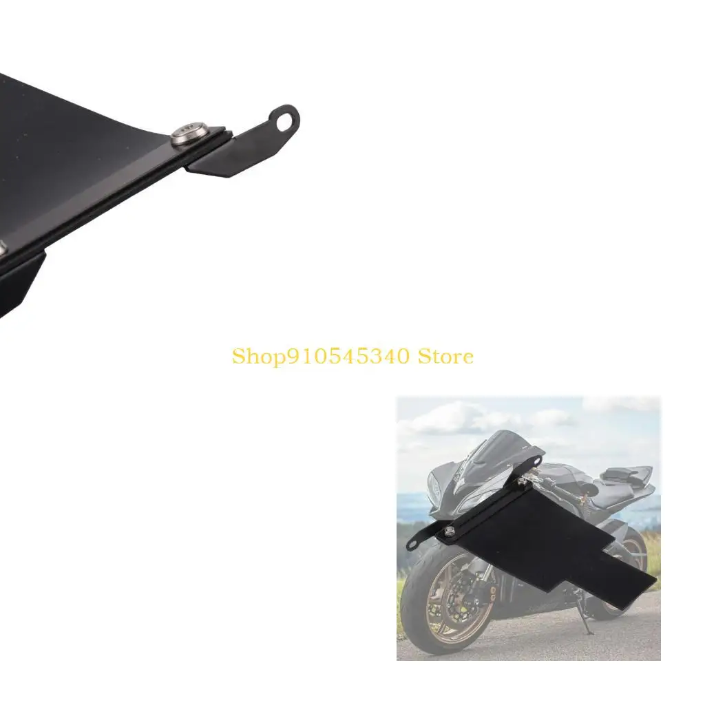 U2JA Motorcycle Mudguard Rear Plate Support, Model-Specific Bracket With Rear Mounting Bar, Extension Guard, and Black Finish