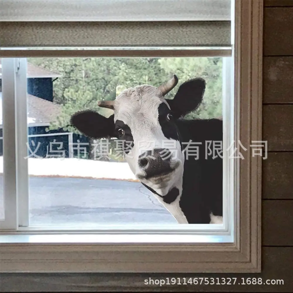 Animal Wall Sticker Giraffe Cow Dog Deer Sticker Creative Hole Car Window Window Home Decoration New 2023
