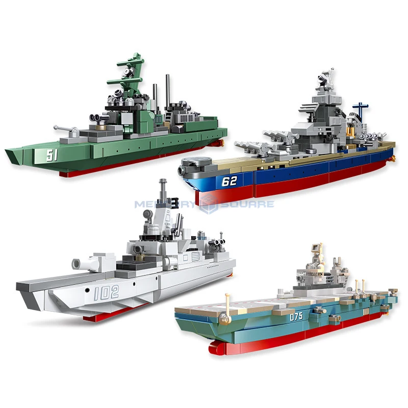 

Glory Mission Battleship Series Building Blocks MOC Military Transport Model Bricks Army DIY High Tech Toy Set Gift Kids Boys