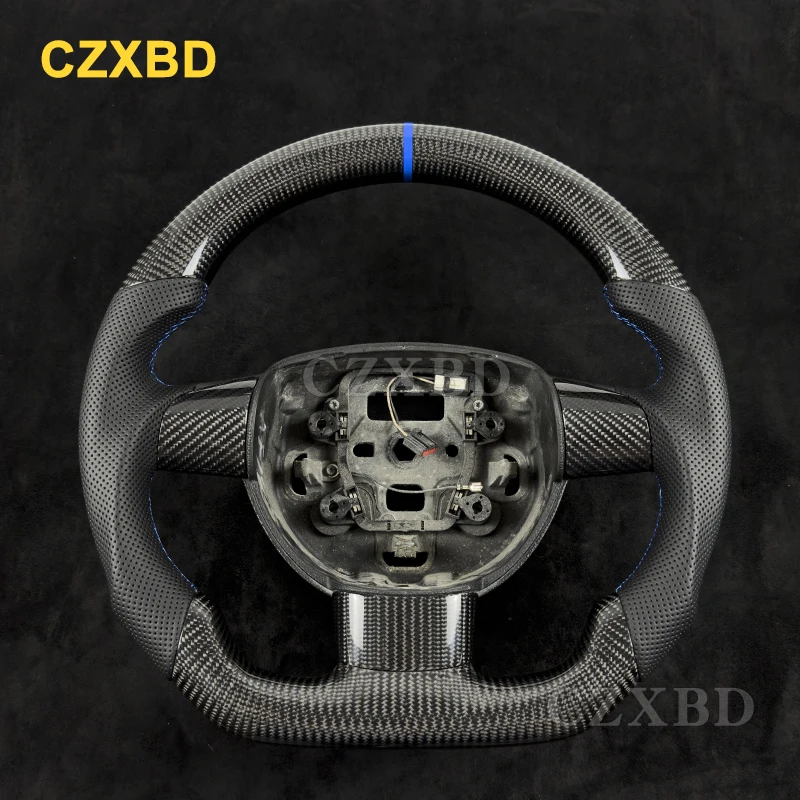 Customizable For Ford Focus 2005-2010 MK2 ST Real Carbon Fiber Steering Wheel High Quality Leather Sport Wheel Customized