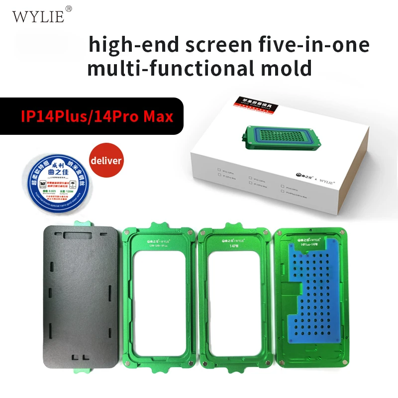 

Wylie 5 In 1 Multifunction Repair Mold For iPhone 12 13 14 Pro Max LCD Glass Frame Clamping OCA Glue Cleaning Position Mold