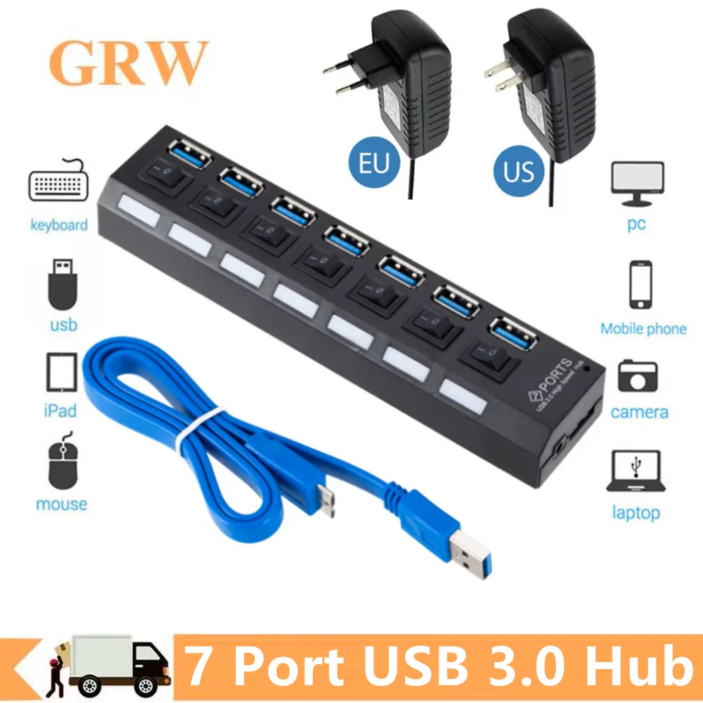 For 3.0 PC 4/7 Port Multi Accessories USB With Hub 3.0