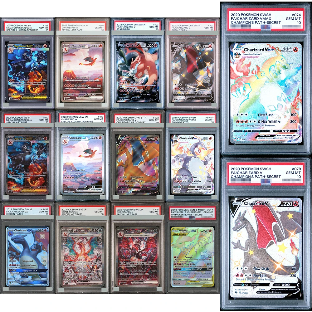 Diy Ptcg Proxy Graded Collection Card Charizard Series Jp Us Version Sv4A Special Art Rare 217/349/134 Holographic Label Card