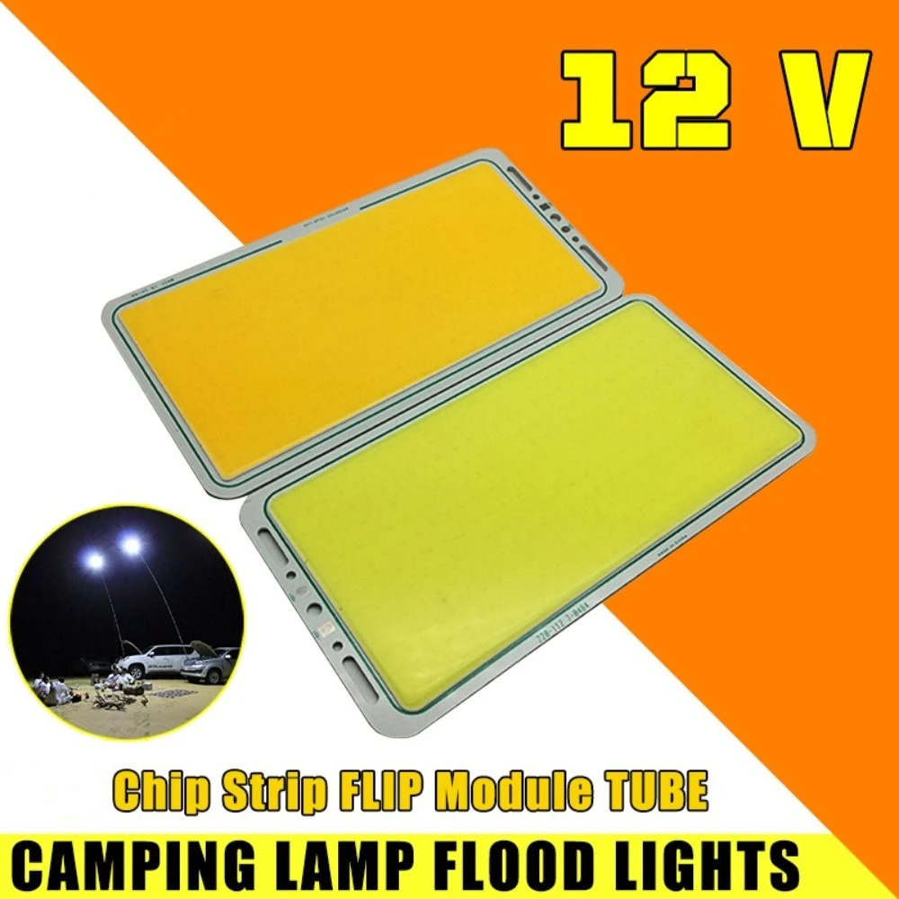 

Ultra Bright COB LED Panel Light Chip Strip 100W 12V Camping Flood Lights White Light Lighting Bulb Fishing Rod Lamp For Outdoor
