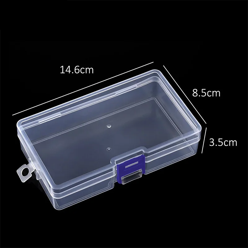 1Pc Transparent Lockable Storage Box Small Object Storage Container Fishing Gear Accessories Box Cosmetic Crafts Jewelry Plastic
