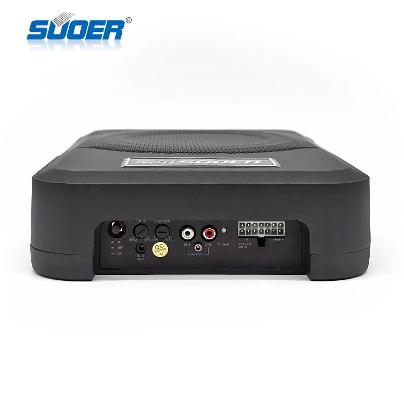 Suoer رائجة البيع 8 بوصة مسطحة مضخم صوت سيارة تحت المقعد rms 300 واط الفرعية السيارات مضخم الصوت