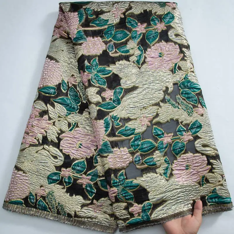 

2023 French Brocade Jacquard Lace Fabric Embroidery African Gilding Lace Fabric Bridal Material For Nigerian Wedding Party S3113