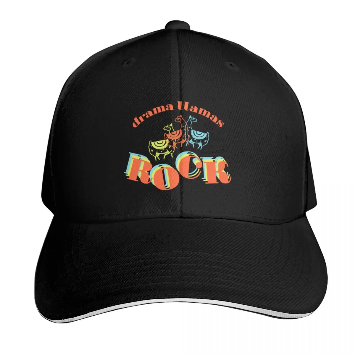 Drama Llamas Rock Baseball Cap Casual Daily Wear Quick Dry Performance Cotton Twill Breathable