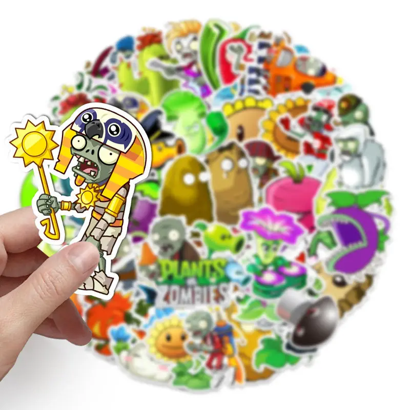 60 Non-repetitive Game Plants Vs. Zombies Series Stickers Mobile Phone Laptop Suitcase Decoration Stickers