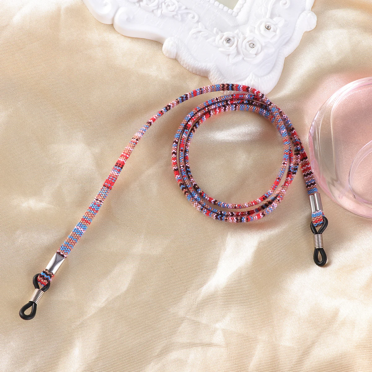 

Colorful Pink Eyeglasses Holder Cotton Stylish Non-Slip Glasses String Durable Lightweight Eyeglass Retainer Eyeglasses Holder