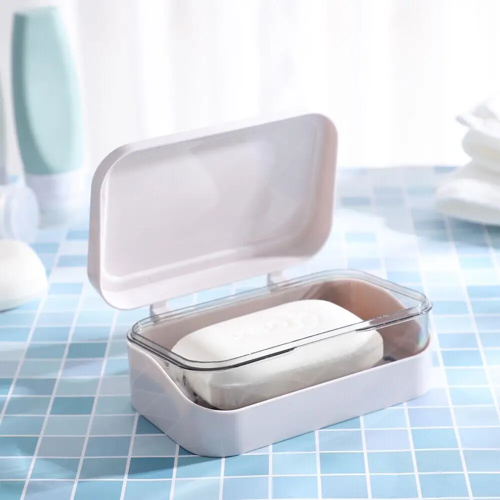 Transparent Bathroom Storage Large Soap Dish Flap Soap Box Home Container Dormitory Soap Box Plastic Soap Case Soap Holder