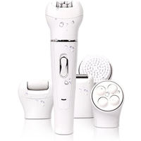 New 5 in1 home electric epilator face brush epilator facial cleansing device women electric lady shaver massager