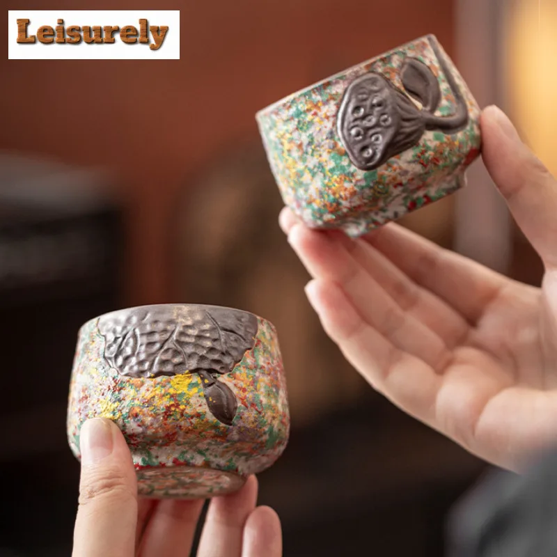 

100ml Lotus Teacup Ancient Tea Bowl Set Of Cups Tea-tasting Fragrance Cup Chazhan Master Cups Household Tea Services Ornaments