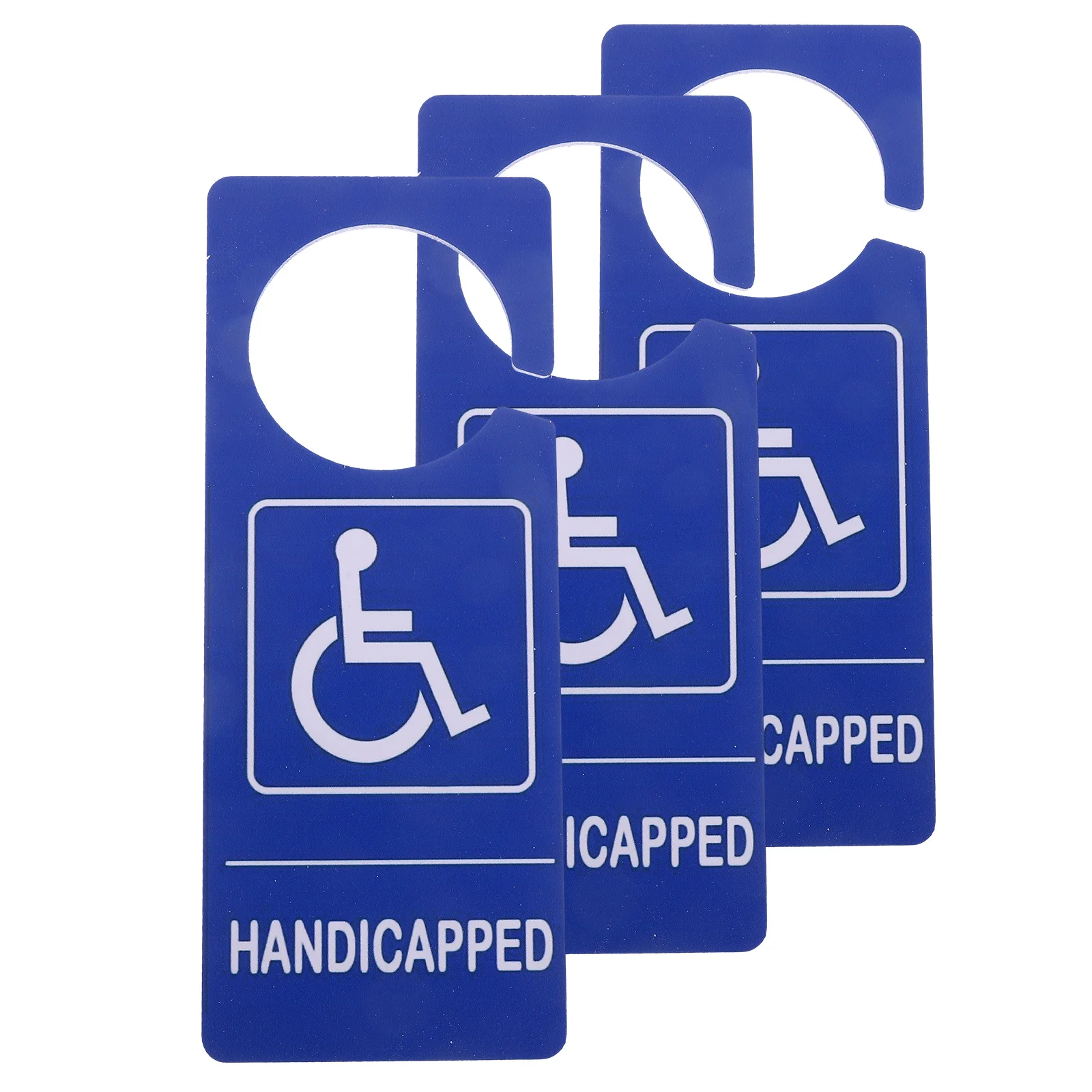 3Pcs Handicap Parking Sign PVC Weather Resistant Disabled Placard Car Hanging Permit Tag for Vehicle Door Wheelchair User