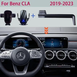Car Phone Holder For Mercedes Benz CLA C118 2019 2020 2021 2022 2023 Navigation Screen Fixed Bracket Wireless Charger Stand Base
