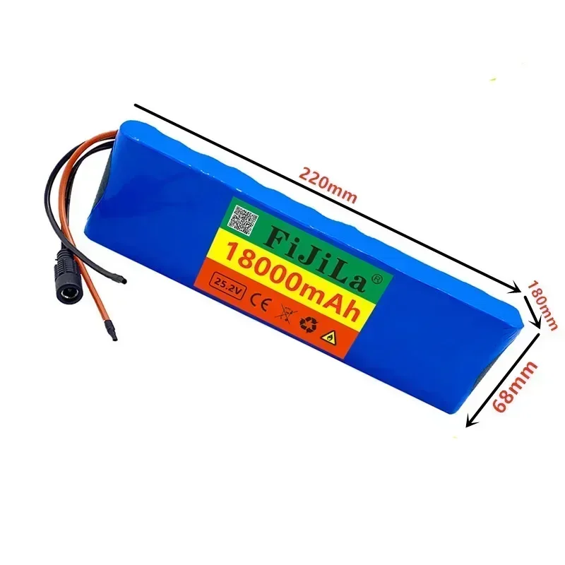 24V 18000mAh 6S 2P 18650 Lithium-Akku 25,2 V 18000mAh Mit BMS Für Elektrische fahrrad moped + 2A Batterien Ladegerät