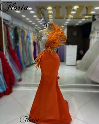 Burnt Orange Celebrity Dresses Mermaid Sleeveless Special Occasion Dresses With Crystals Vestidos De Noche Evening Gowns