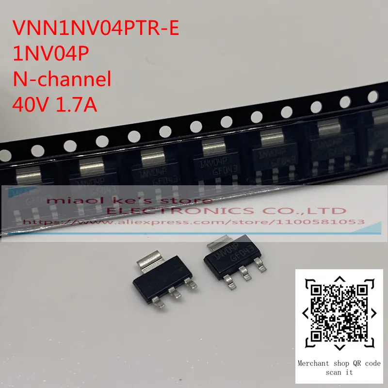 [10pcs]100%New original: VNN1NV04PTR-E Mark: 1NV04P N-channel 40V 1.7A SMD SOT-223 power transistor drive