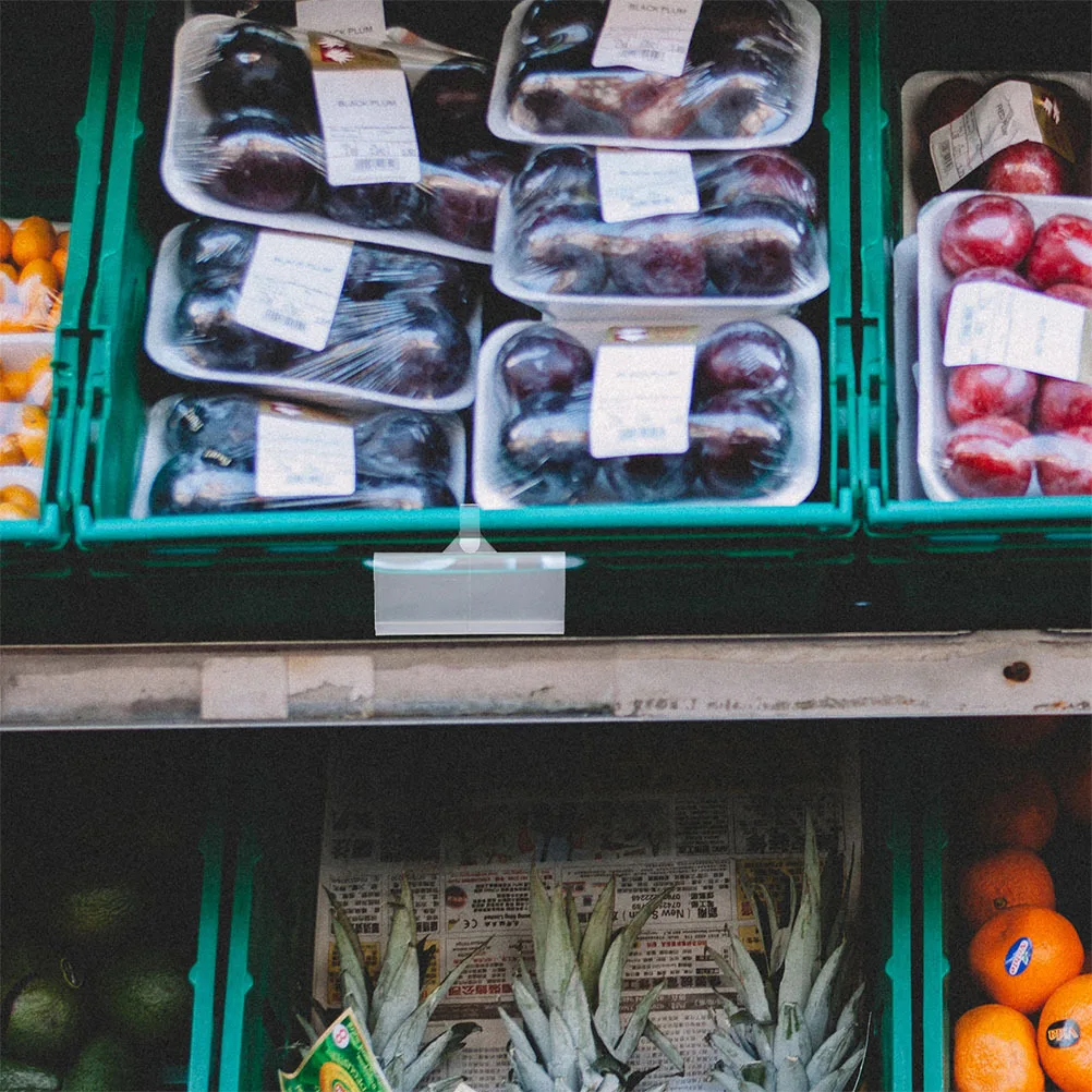 

30Pcs Plastic Label Holders Clear Reusable Tag Clips for Pantry Pharmacy Supermarket Shelf Signs Price Markers Display Solution