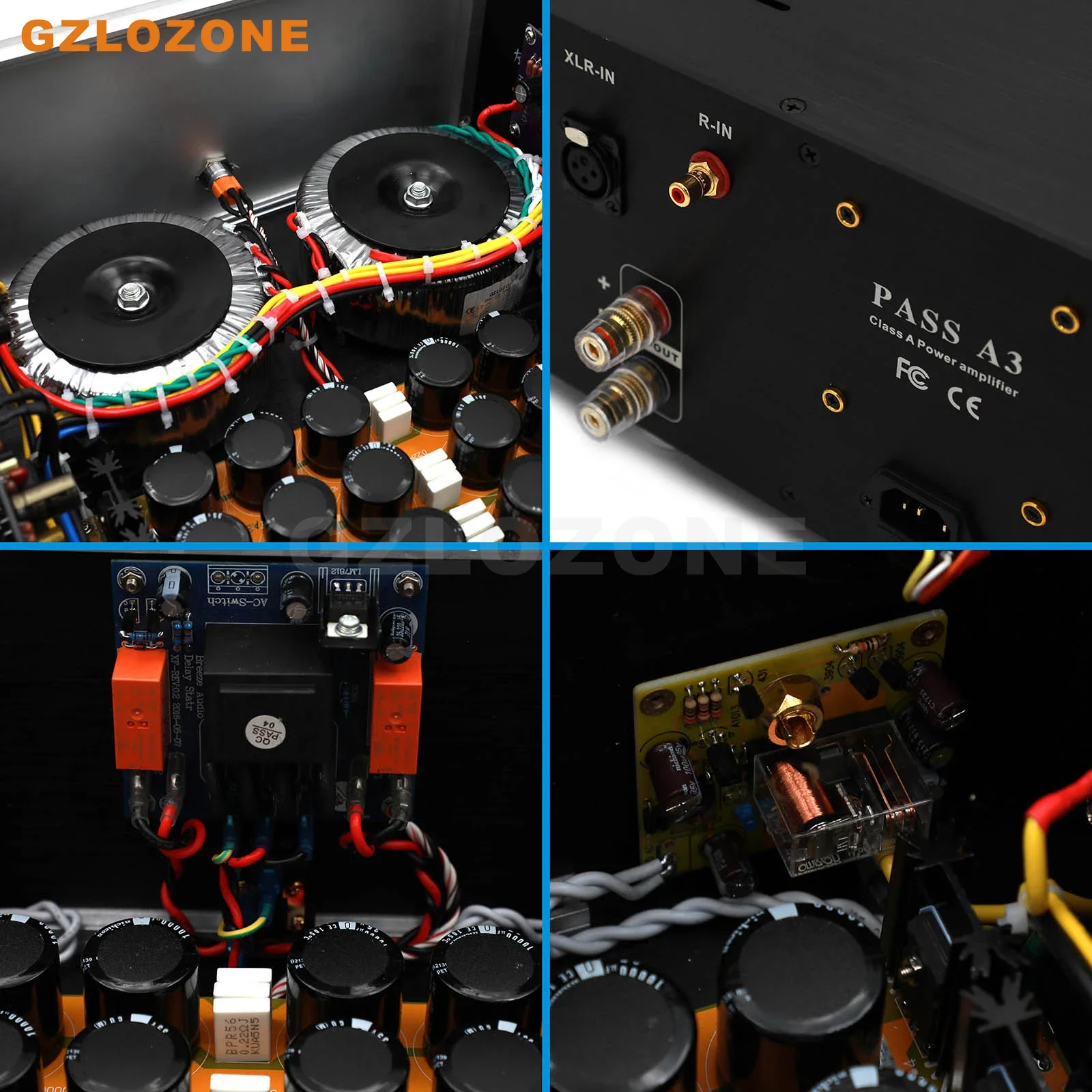 GZLOZONE HI-END PASS A3 مضخم طاقة من الفئة A يدعم إدخال XLR /RCA 30--60 وات 4--8 أوم