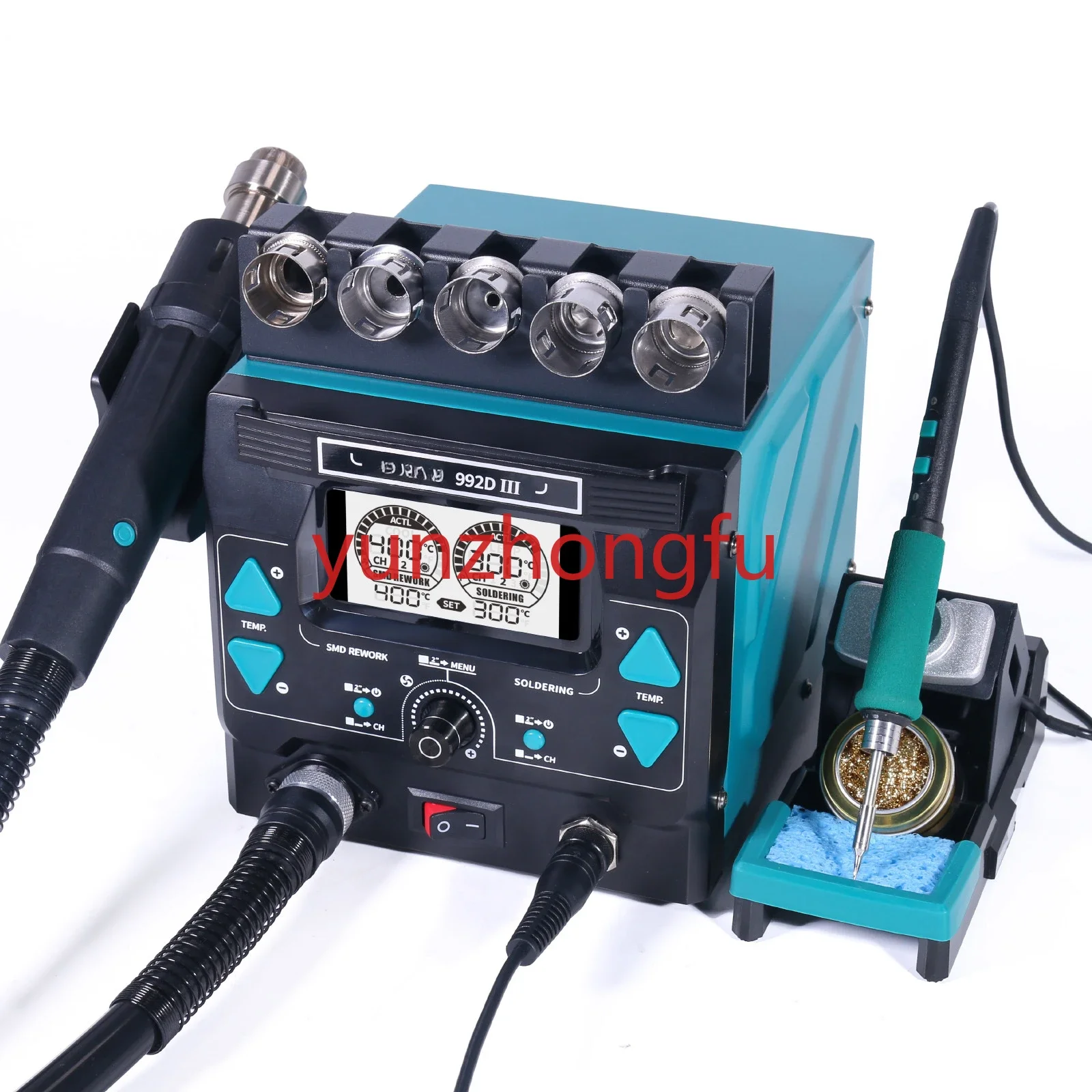 992DIII two-in-one hot air dismantling and welding table, high power 1100W hot air gun, micro welding 210/2