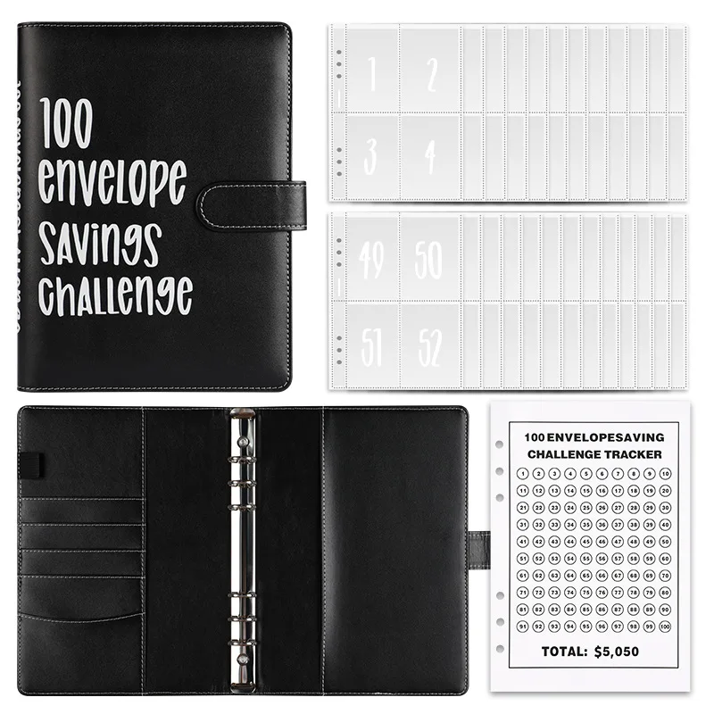 100 Envelope Challenge Savings Book 100 Day Money Saving Flip Book Challenge Cash Envelope Budget Storage Book