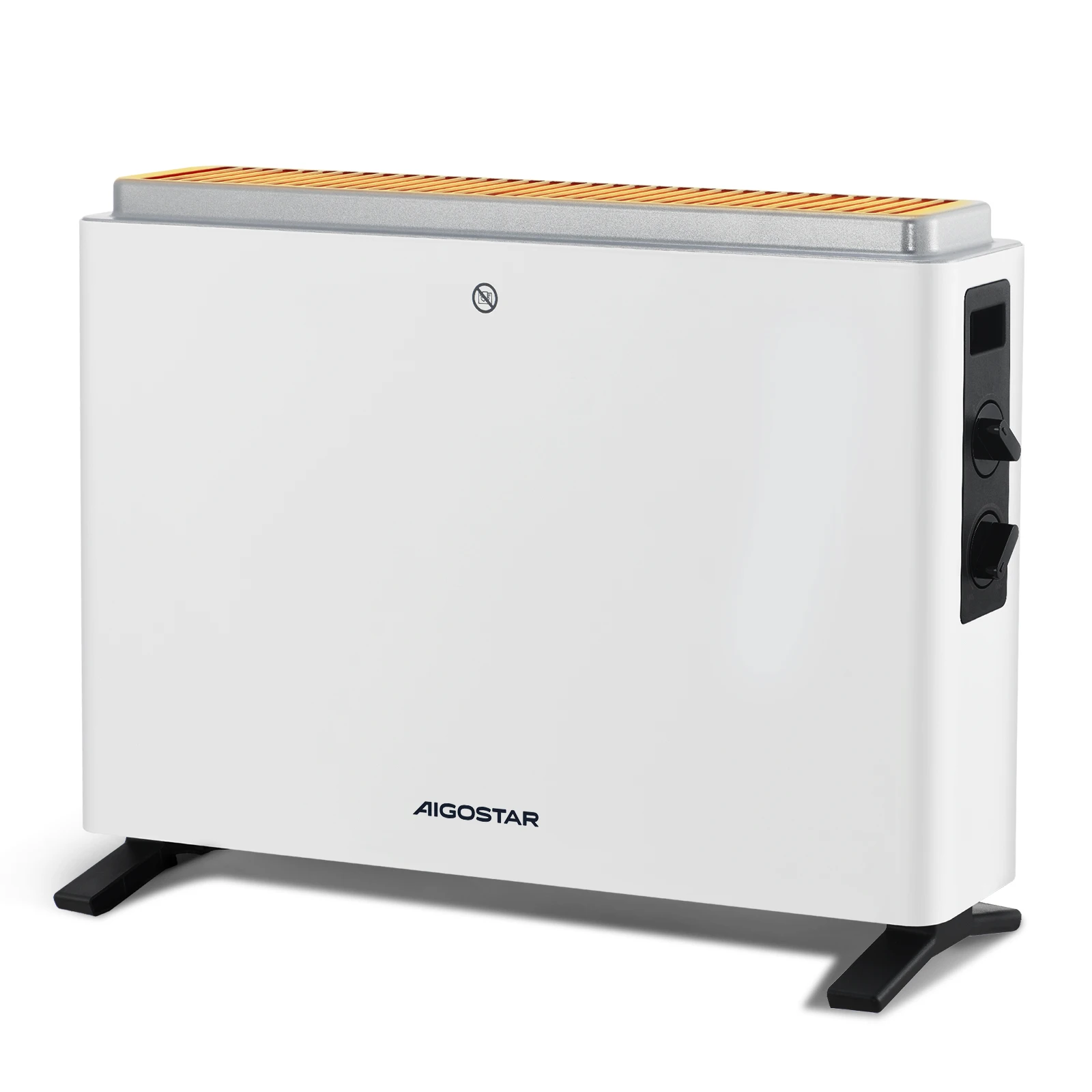 Aigostar Heizgerät mit 3 einstellbaren Wärmestufen, Tragbarer Heizkörper mit Frostwächter stufenloser Thermosteuerung, 2000W, Schnelles Aufheizen, leise und bequem, Überhitzungsschutz, weiß