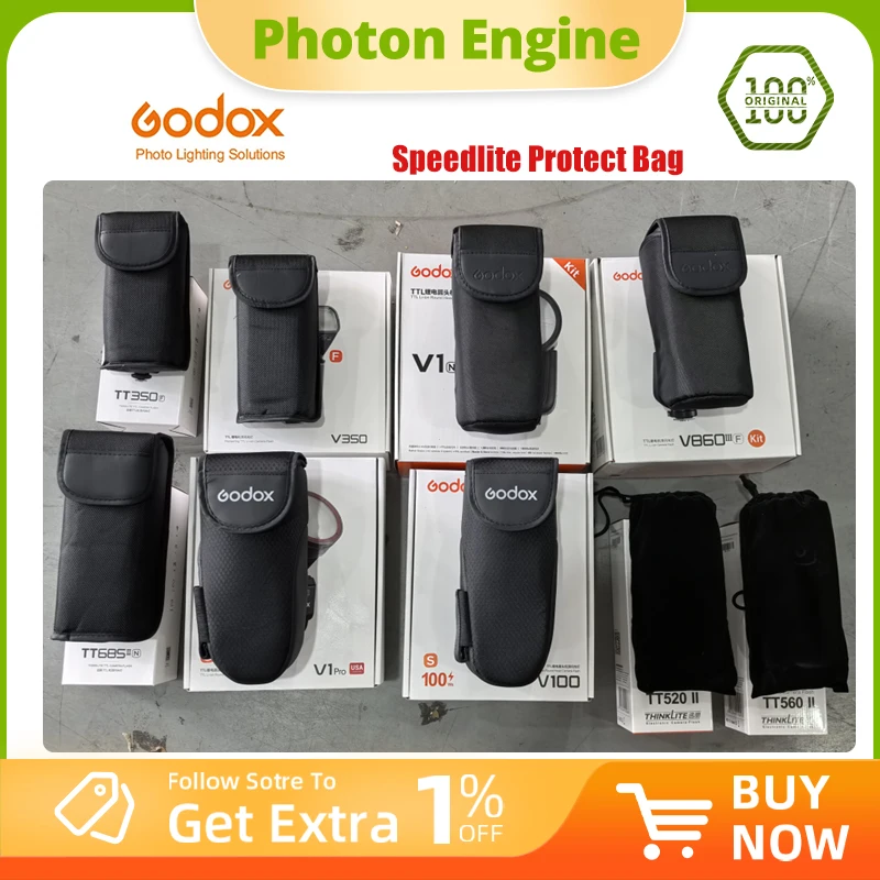Godox Original Flash Light Case Speedlite Protect Bag Pouch For Godox Mini V350 TT350 TT520II TT600 TT685II V1 V860III V1PRO